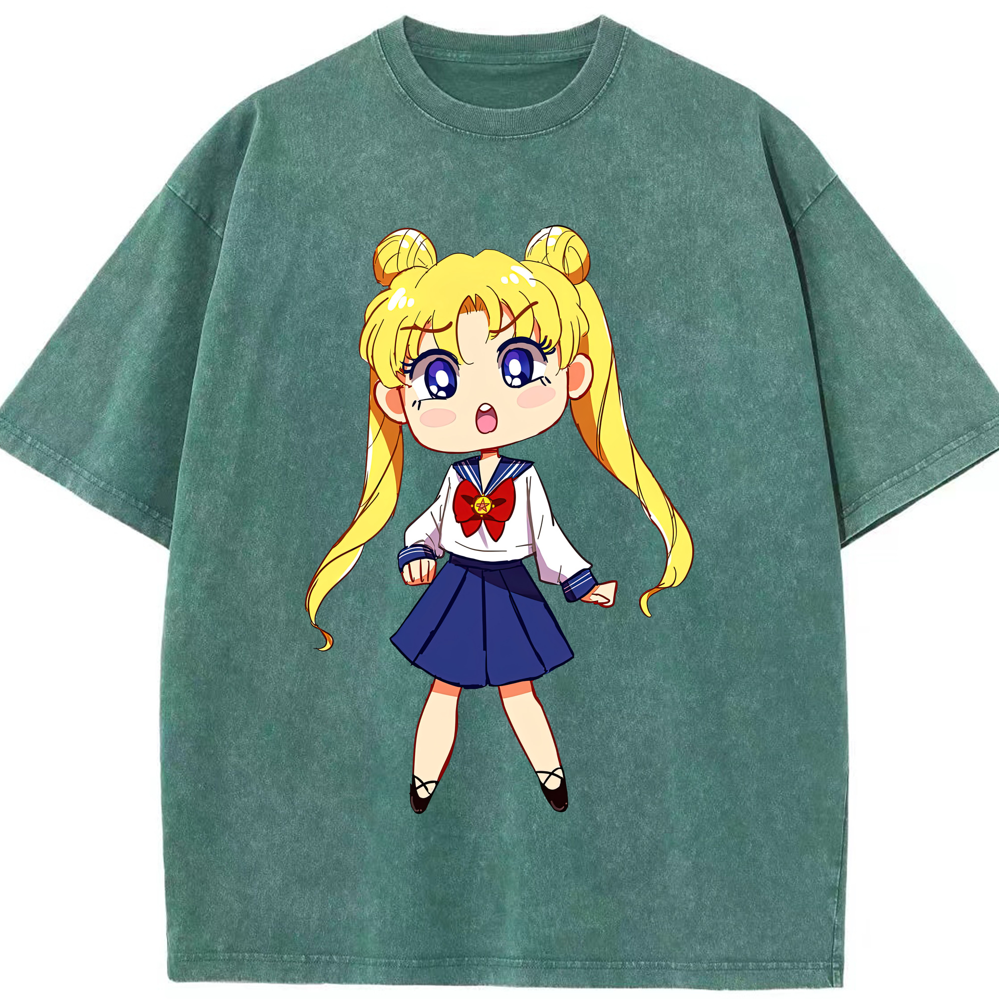 （画像用） 美少女戦士セーラームーン 愛野 美奈子 あいの みなこ Sailor Moon Aino Minako 綿100% ヴィンテージ風 半袖Tシャツ（フロントプリント）